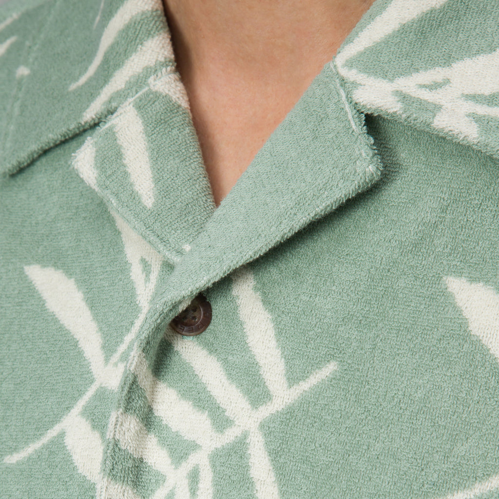 Kenji Short Sleeve Terry Knit Shirt - Almond Milk - Down the Line 1 View
