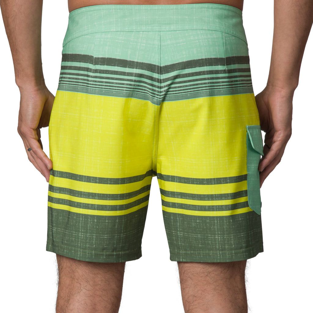 Casey Stripe Boardshort 17" - Fair Green - Back View
