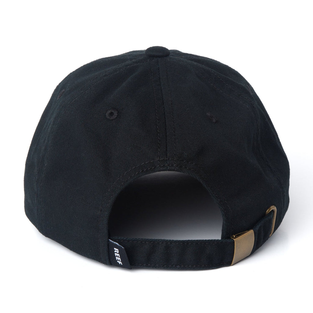 Schotts Twill Hat showing rear adjustable strap with metal buckle, surf-inspired comfort and durable design for men.