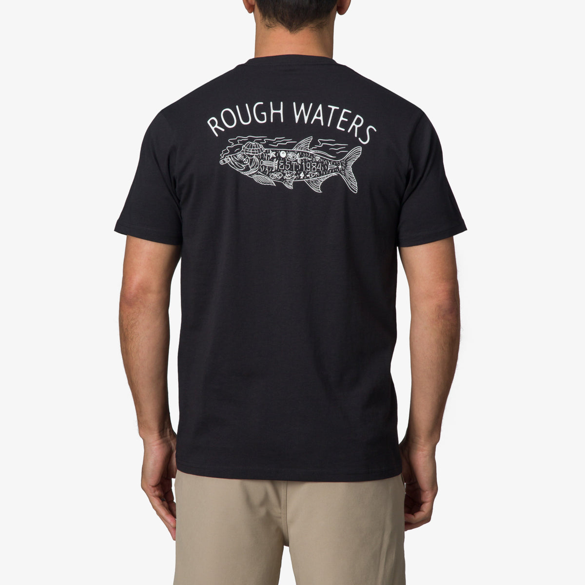Tatted Short Sleeve T-Shirt - Caviar - Back View