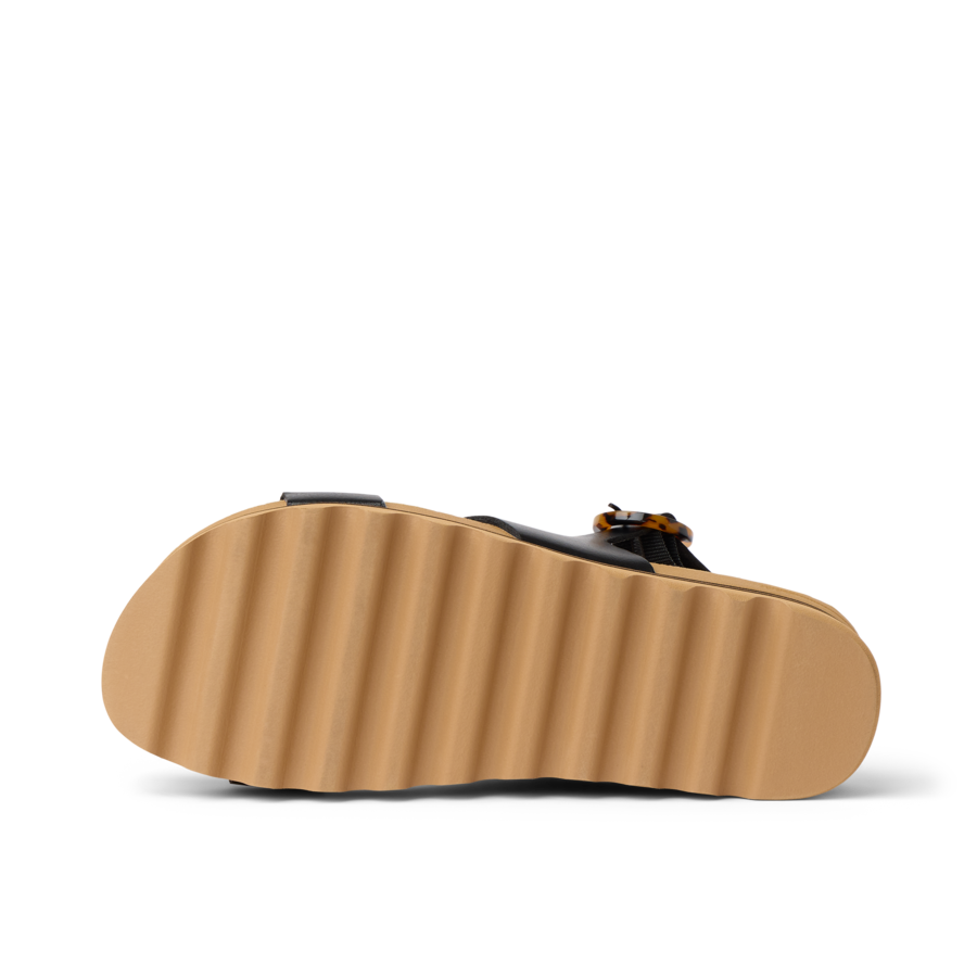 Vista Hi Buckle - Black/Tan - Underside View