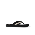 Baja Maria women's black flip flop facing right, featuring anatomical arch support and soft-rebound cushioning for comfort.