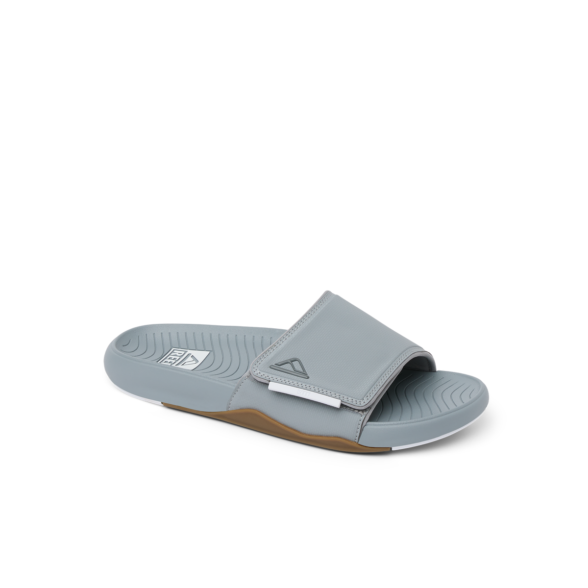 Phantom Slab slide facing left showing top and sole, beach-inspired with anatomical arch support and soft cushioning