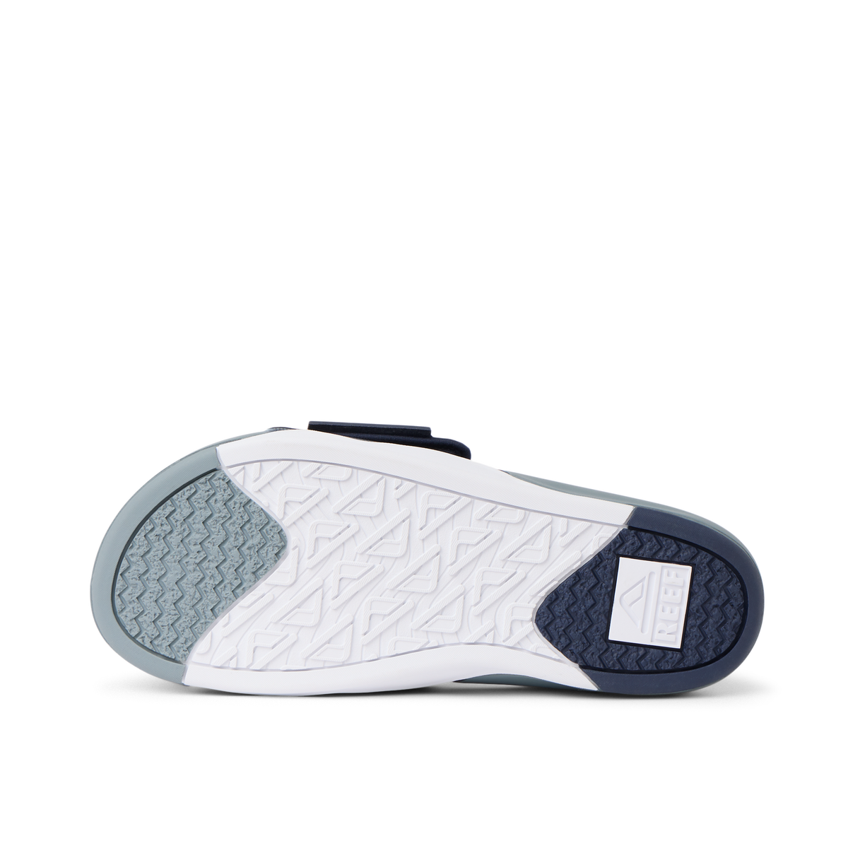 Phantom Slab men's slide showing the sole facing up, highlighting durable, water-friendly outsole for beach comfort.