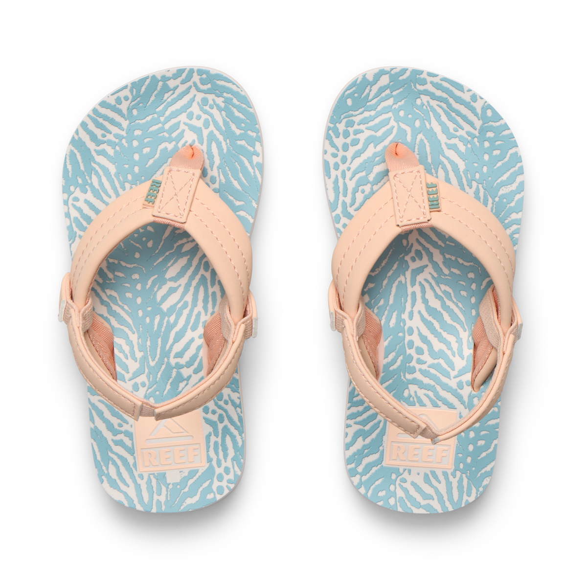 Little Ahi - Peach/Blue Animal - Top View