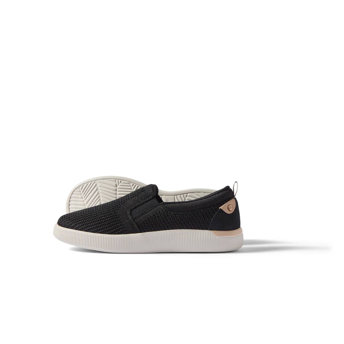 Neptune Elyse women's black metallic sneaker facing left, with breathable mesh, soft cushioning, and arch support.