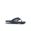Fanning + men's navy and grey flip flop facing right with soft-rebound cushioning and anatomical arch support