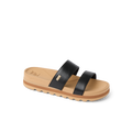 Kids Vista Hi sandal facing left, black and tan, water-friendly with soft cushioning and arch support for girls ages 5-10.