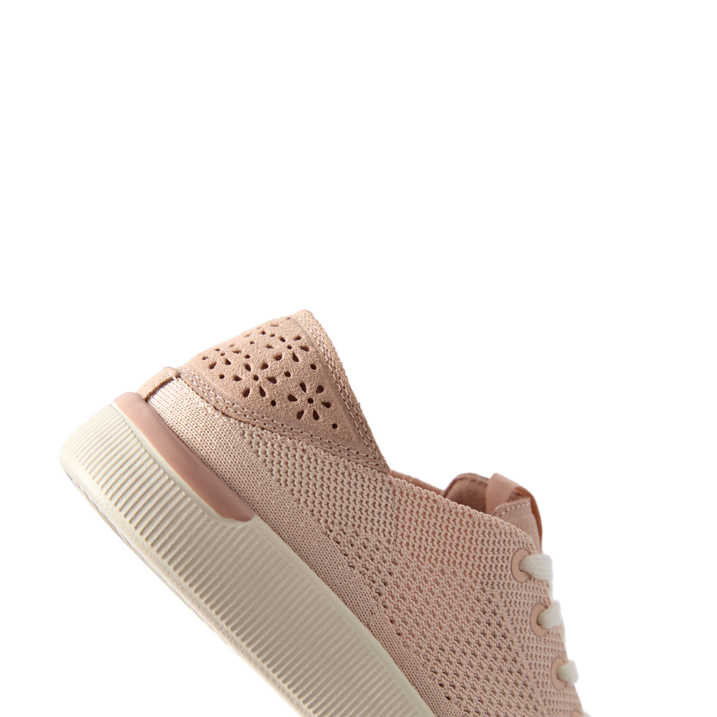 Close-up of the left-facing Reef Neptune women's sneaker in rose blossom with soft cushioning and breathable knit upper.
