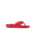 Side view of red Fanning Pregame men's sandal with soft-rebound cushioning and anatomical arch support for beach comfort.