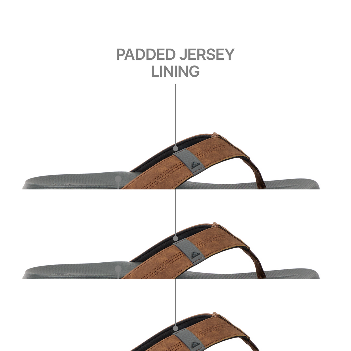 Side view of Cushion Phantom 2.0 men's sandal with padded jersey lining, arch support, lightweight durable sole