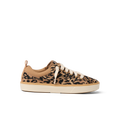 Lay Day Lite sneaker for women, right side view, leopard print, lightweight, cushioned, anatomically supported shoe.