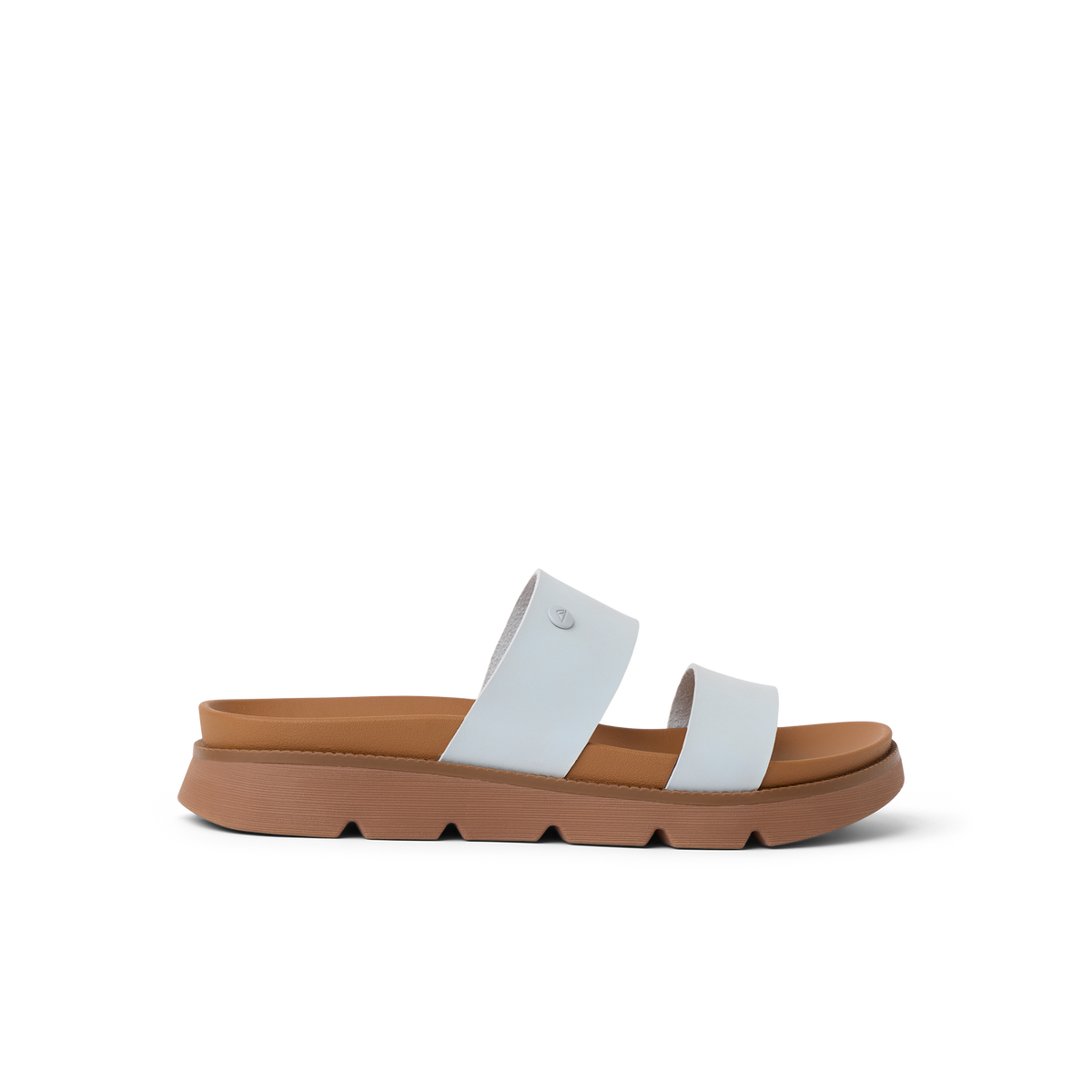 Vista Luxe Thea sandal for women facing right, close-up side view showing cushioned sole and dual straps