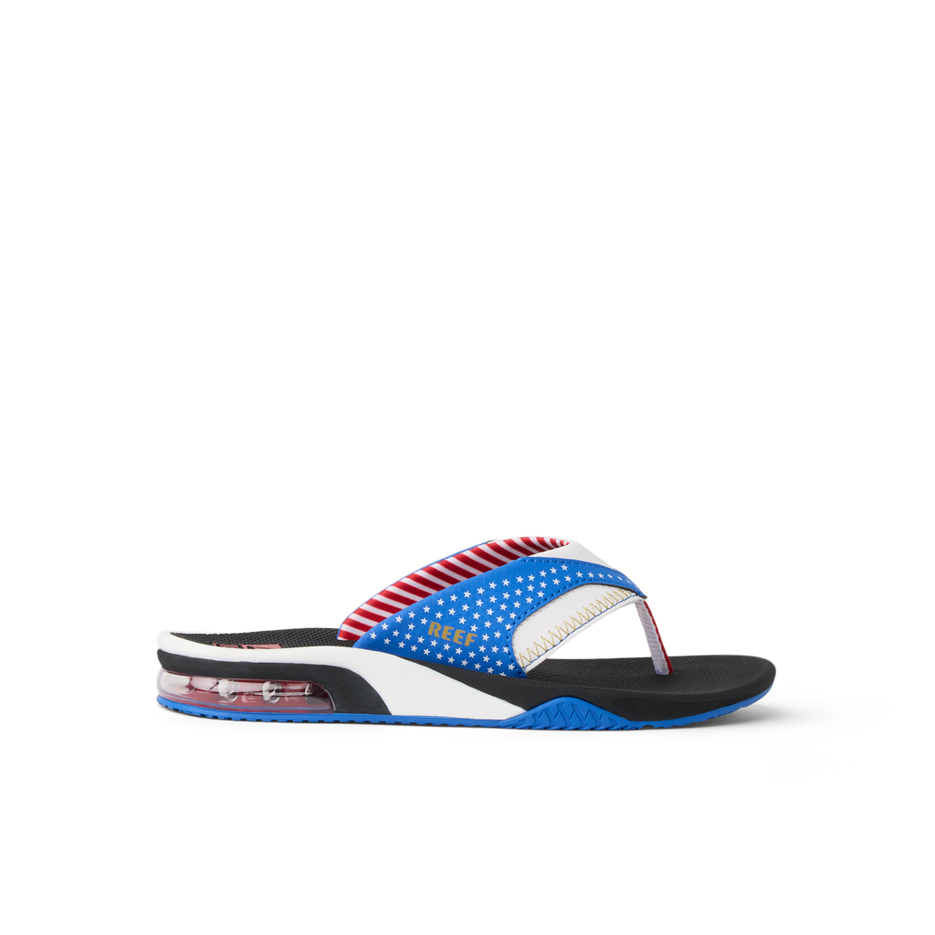 Kids Fanning boys flip flop sandal facing right, featuring beach-inspired design, arch support, and soft cushioning for comfort.