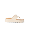 Side view of the white Cali Laguna platform sandal showcasing extra cushion and enhanced arch support for beach comfort.