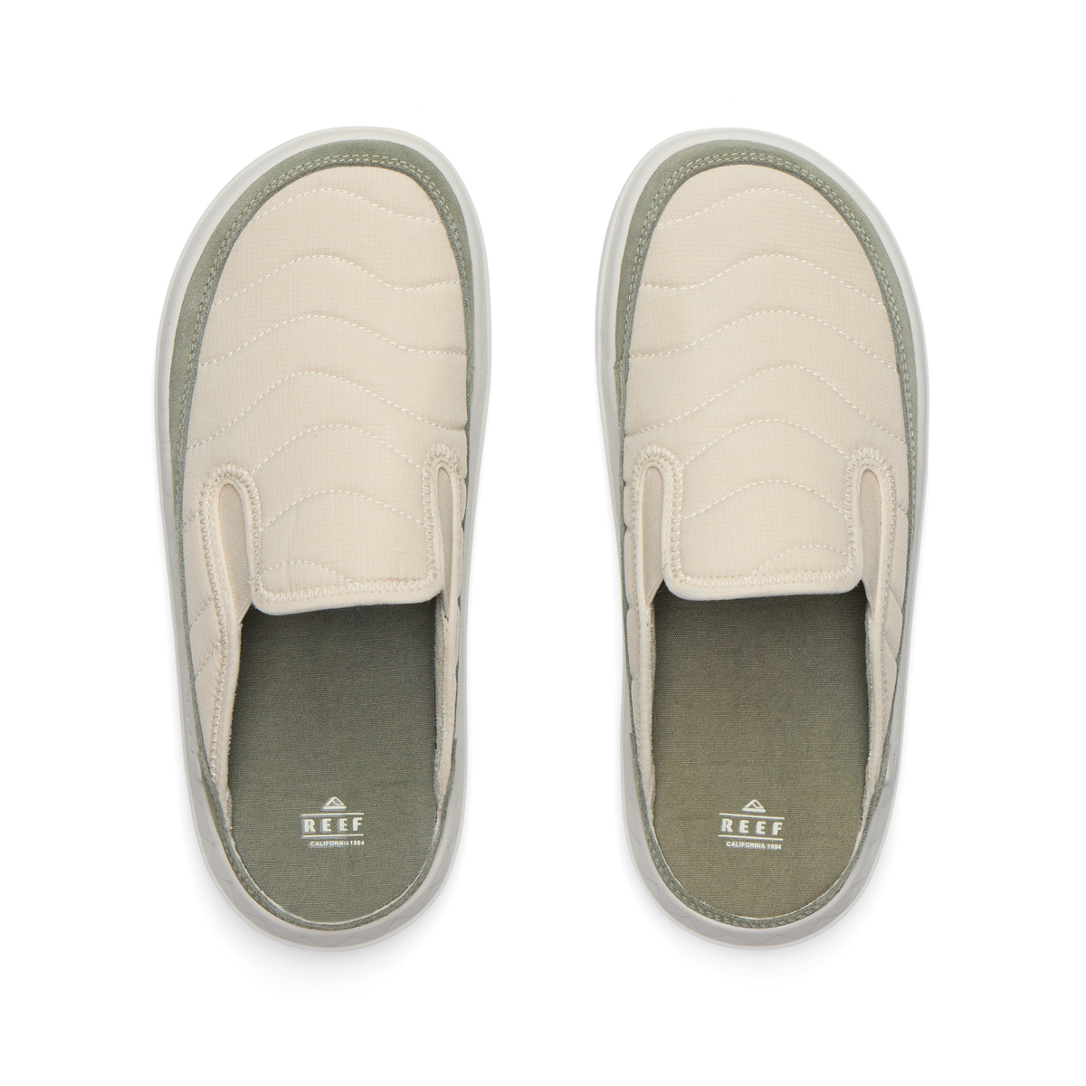 Rambler Kicker slippers top view in soft oatmeal with cushioned memory foam footbed and lightweight EVA sole for all-day comfort