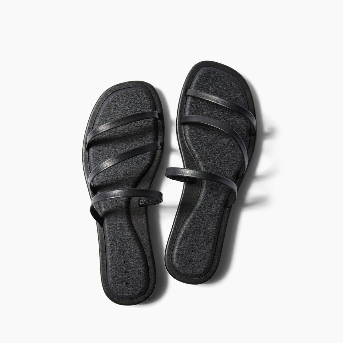 Willow Ava black women's sandals top view facing upward with soft-rebound cushioning and anatomical arch support