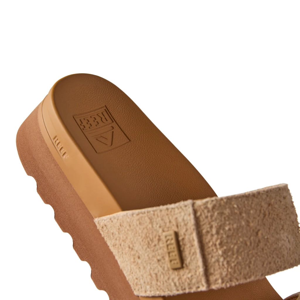 Close-up of the Cushion Vista Hi sandal facing left, showing the textured strap and cushioned footbed for comfort.
